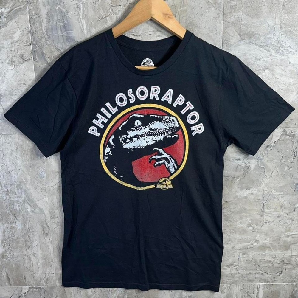 Jurassic World Philosoraptor black cotton t-shirt Men‎ Size S #dinosaur  funny